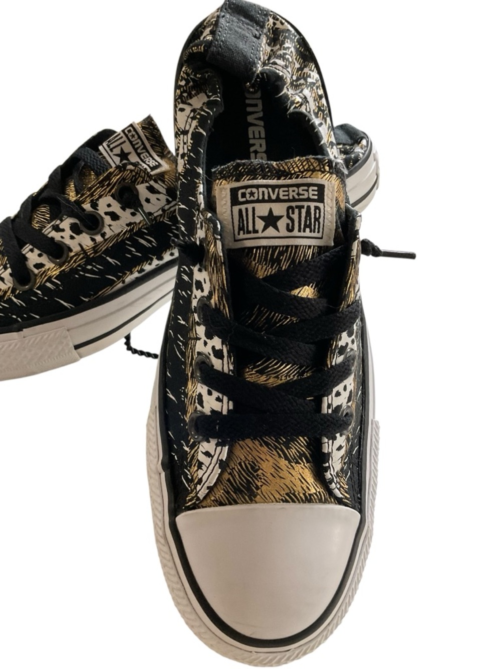 Converse All Star Chuck Taylor Shoreline Slip On Sneakers with Metallic Gold - Picture 2 of 10